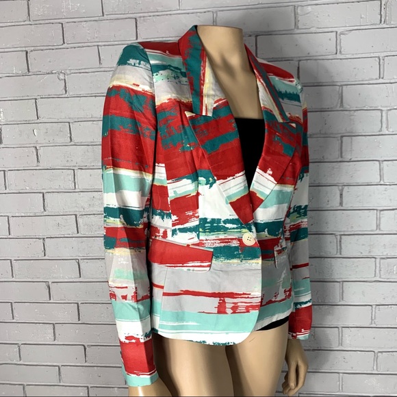 Lafayette 148 Women’s Abstract Cotton Blazer - Picture 7 of 8